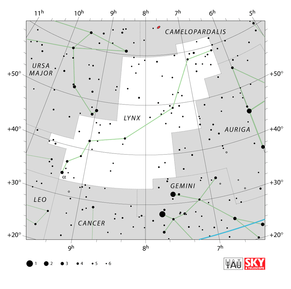 Lynx star map from IAU / Sky & Telescope