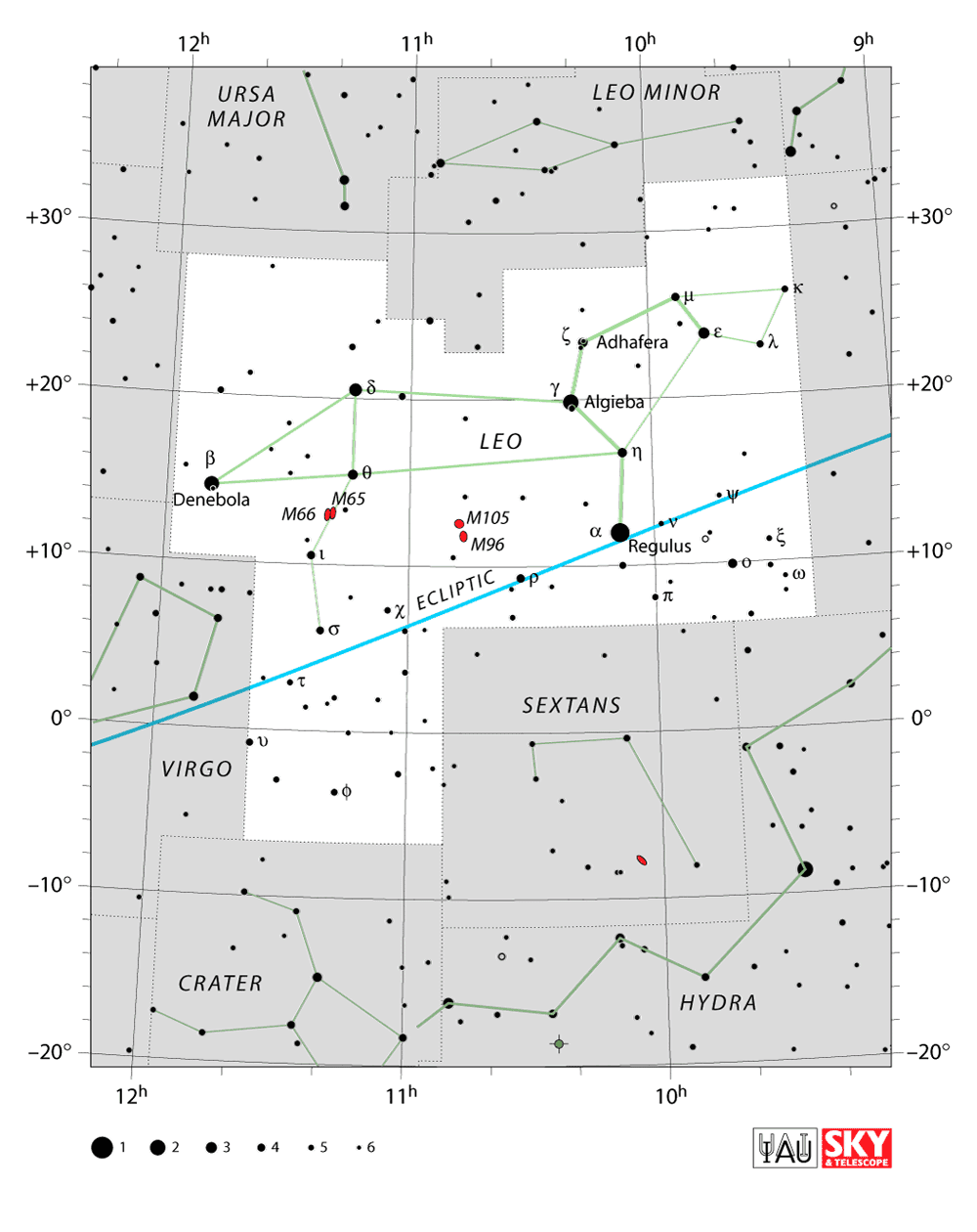 Leo star map from IAU / Sky & Telescope
